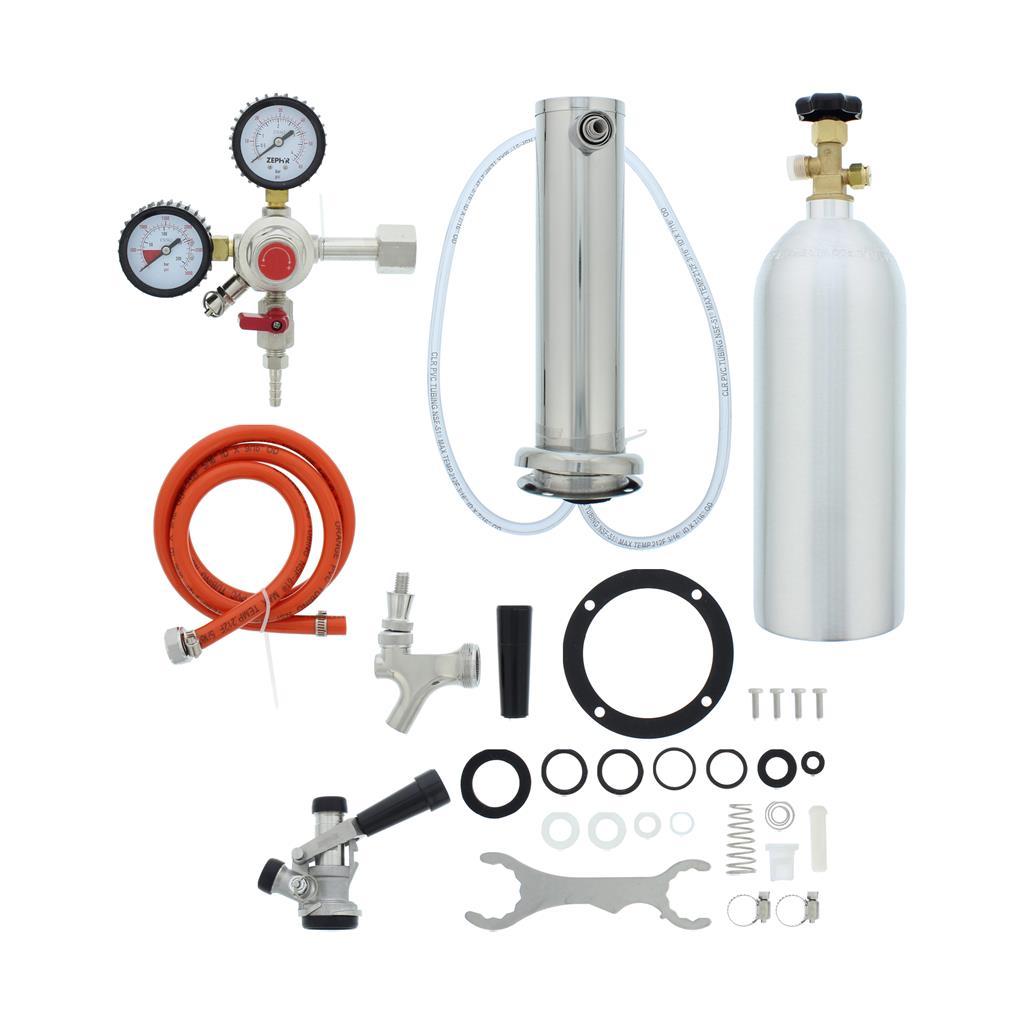 Presrv Kegerator Single Tap Kit, SS, CO2