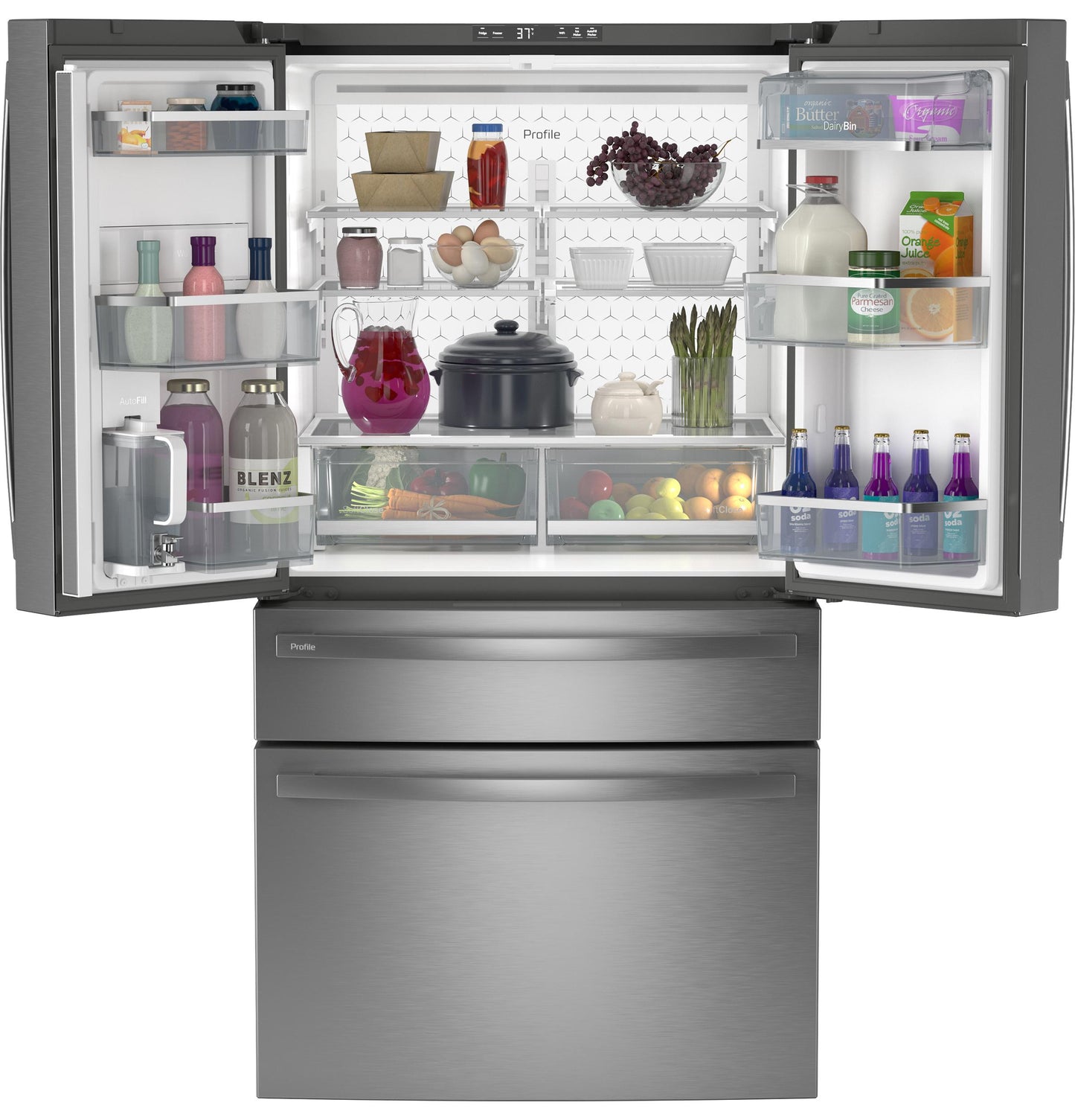 PJE23BYWFS GE Profile™ ENERGY STAR® 23.2 Cu. Ft. Smart Counter-Depth Fingerprint Resistant 4-Door French-Door Refrigerator