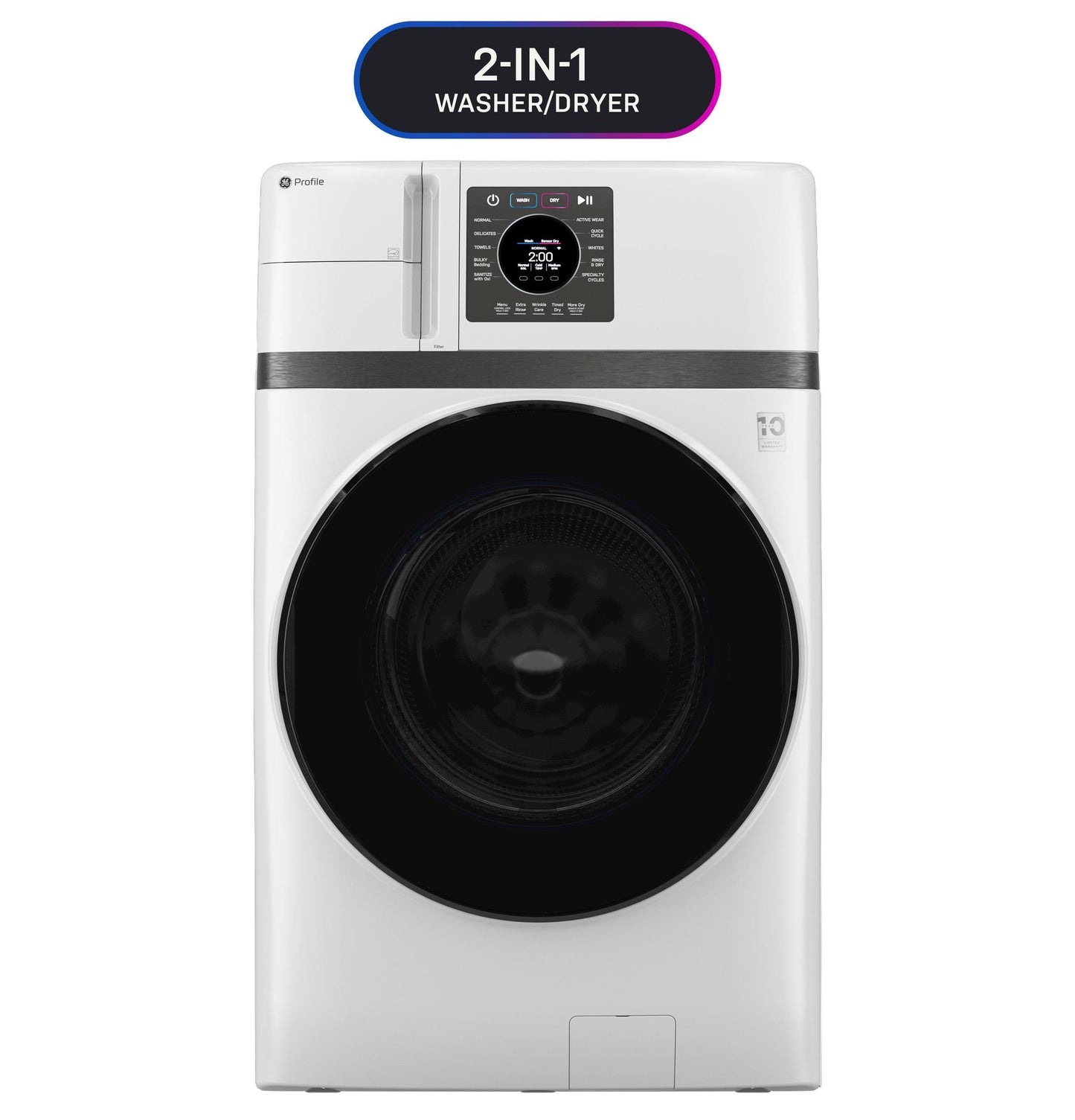 PFQ83HSSWWW GE Profile™ ENERGY STAR® 4.6 cu. ft. Capacity UltraFast Combo with Ventless Inverter Heat Pump Technology Washer/Dryer