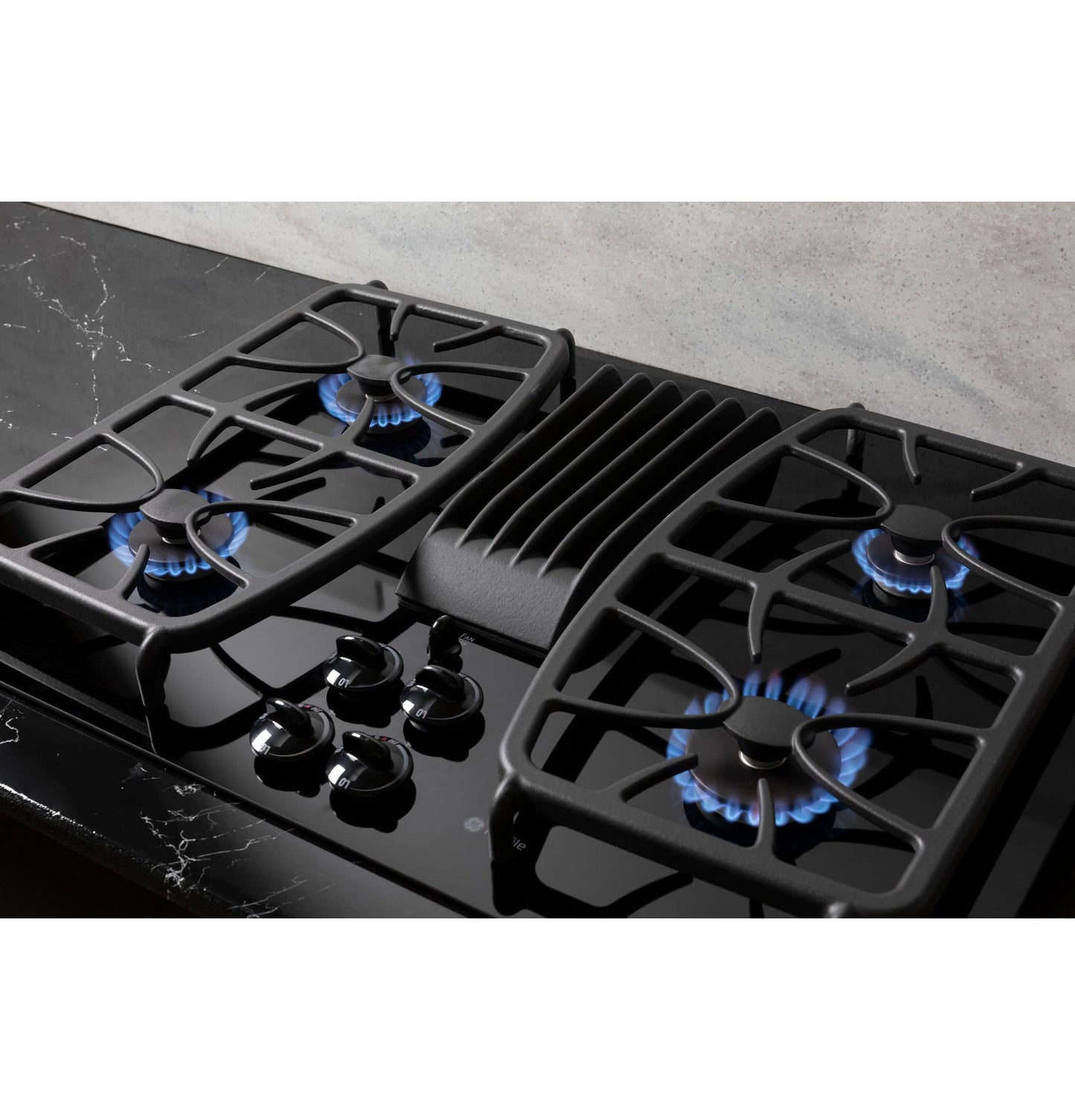 PGP9830DRBB GE Profile™ 30" Built-In Gas Downdraft Cooktop