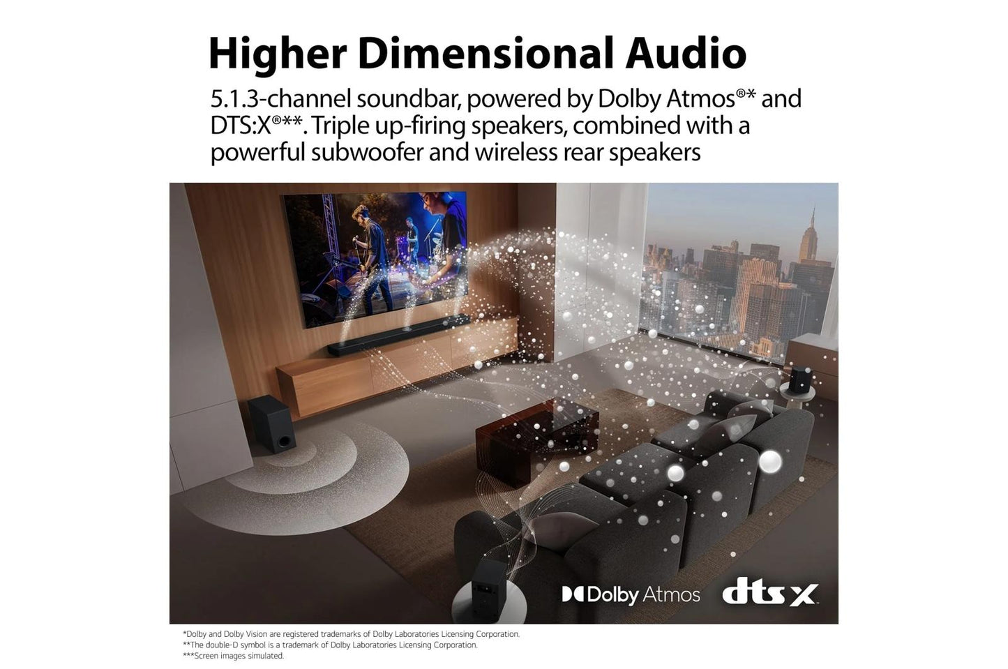 Lg S80TR S80TR LG Home Theater Soundbar with Dolby Atmos® and Rear Speakers, 5.1.3 channel, Best OLED matching