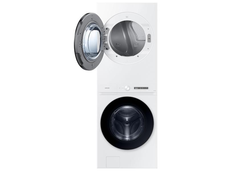 Samsung WH46DBH100EW Bespoke 4.6 cu. ft. AI Laundry Hub™ Large Capacity Single Unit Washer with Steam Wash and 7.6 cu. ft. Electric Dryer in White