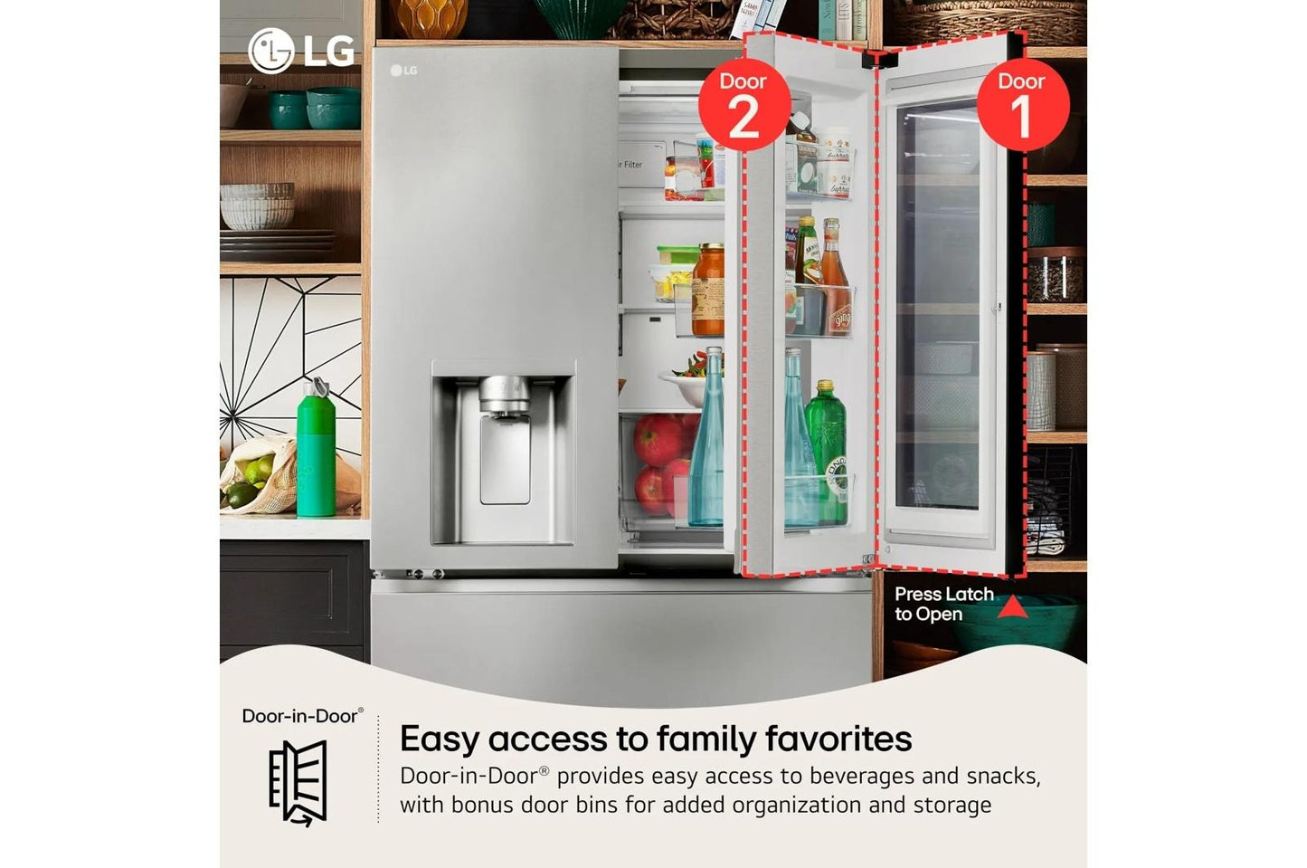 Lg LF29S9775S 29 cu. ft. Standard-Depth MAX™ 4-Door French Door Refrigerator with Mirror InstaView® MyColor™ and Mini Craft Ice™
