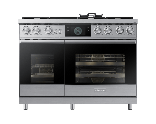 Dacor DOP48C96DLS 48" Pro Dual-Fuel Steam Range, Silver Stainless Steel, Natural Gas & Liquid Propane
