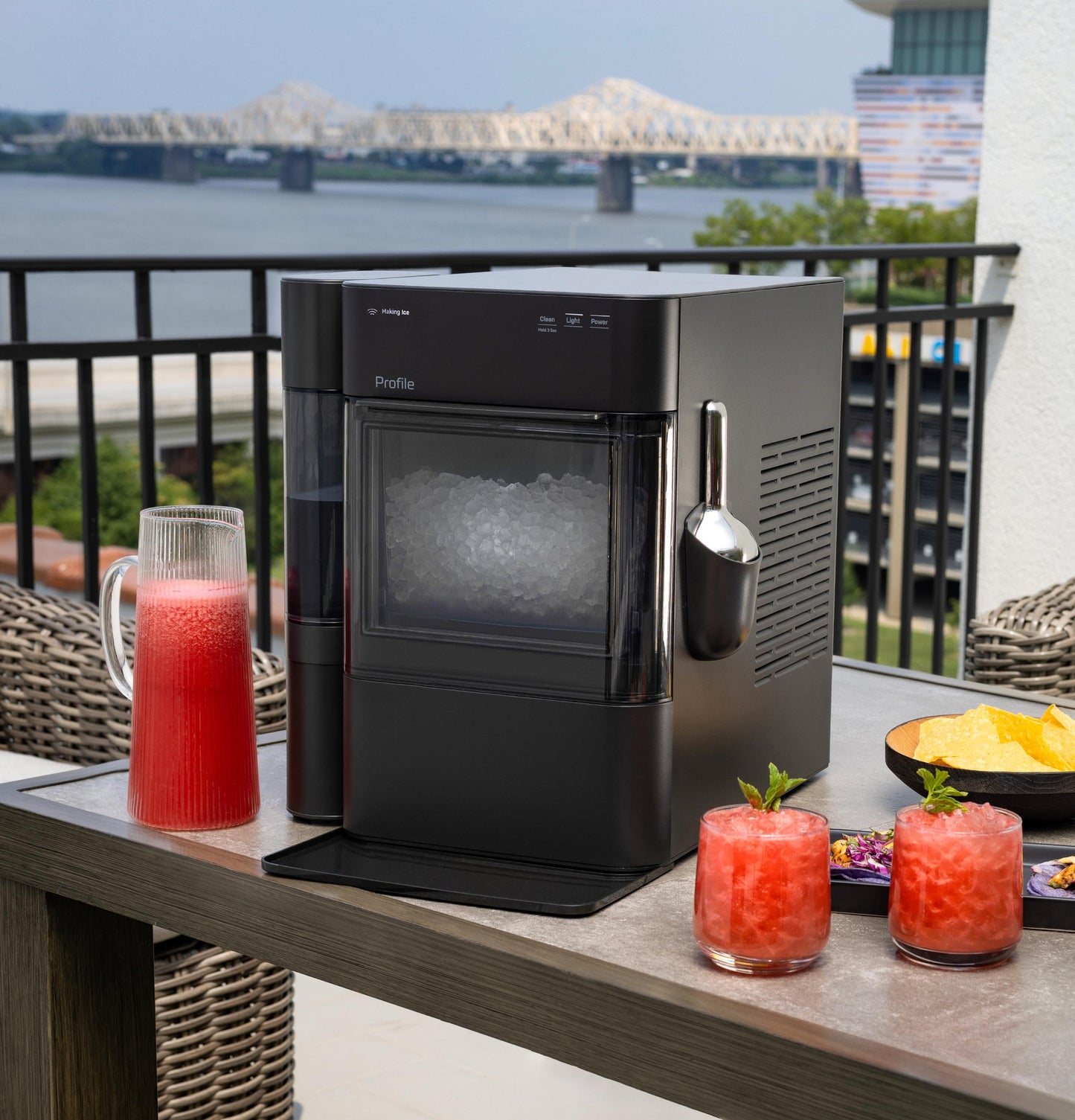 XPIO13SWBB GE Profile™ Opal™ 2.0 Ultra Nugget Ice Maker with Side Tank and Scale Inhibiting Filter