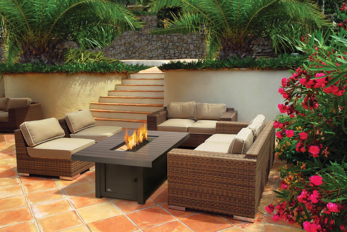 Napoleon Bbq STTR1BZ St. Tropez Rectangle Patioflame Table Fire Table , Propane, Bronze