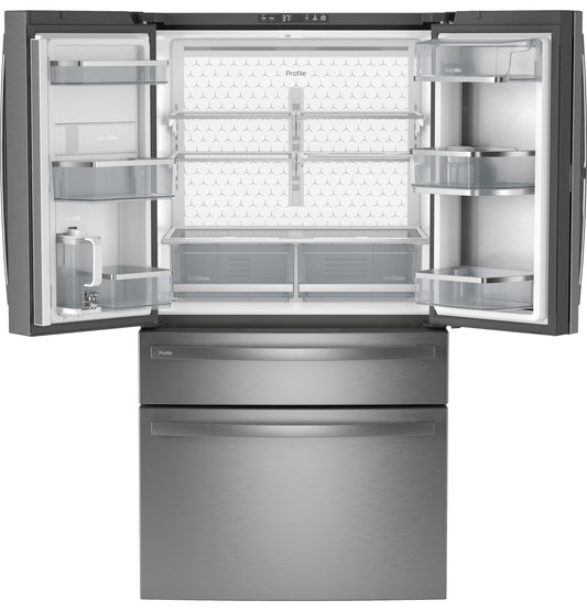 PGD29BYTFS GE Profile™ ENERGY STAR® 29 Cu. Ft. Smart Fingerprint Resistant 4-Door French-Door Refrigerator with Door In Door