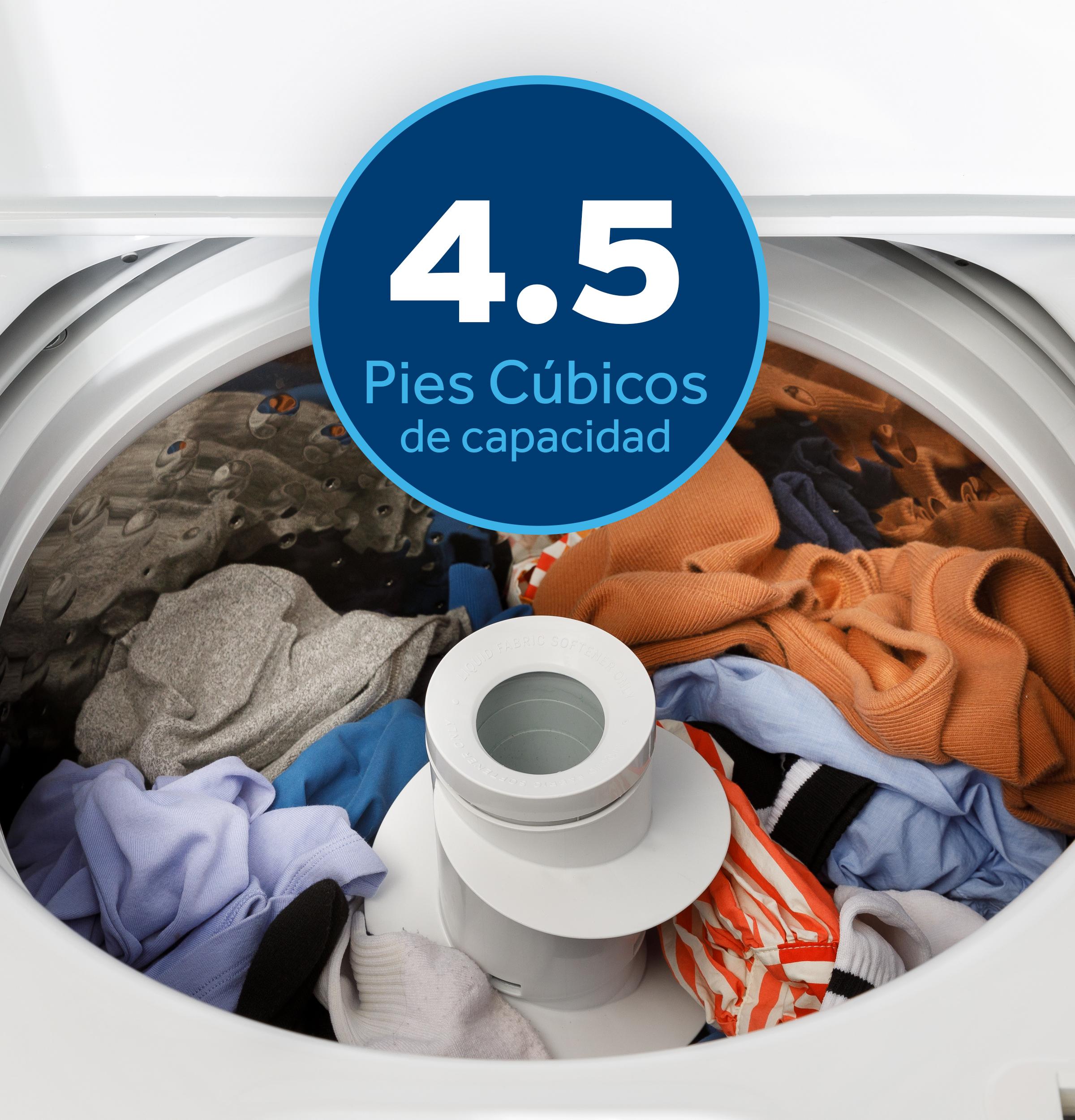 ETW485ASWWB GE® 4.5 cu. ft. Capacity Washer with Spanish Panel and Wash Modes Soak and Power