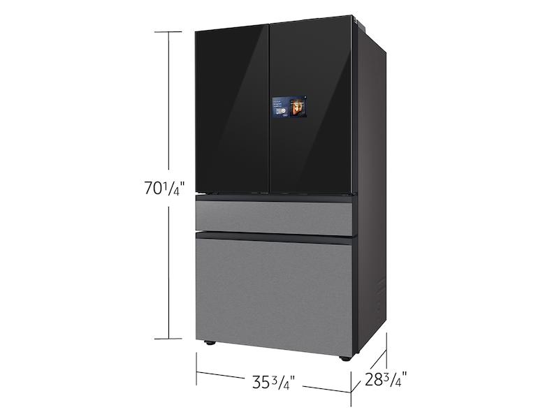 Samsung RF90F23BECR Bespoke 23 cu. ft. Counter Depth 4-Door French Door Refrigerator with AI Home & AI Vision Inside™ in Charcoal Glass and Stainless Steel