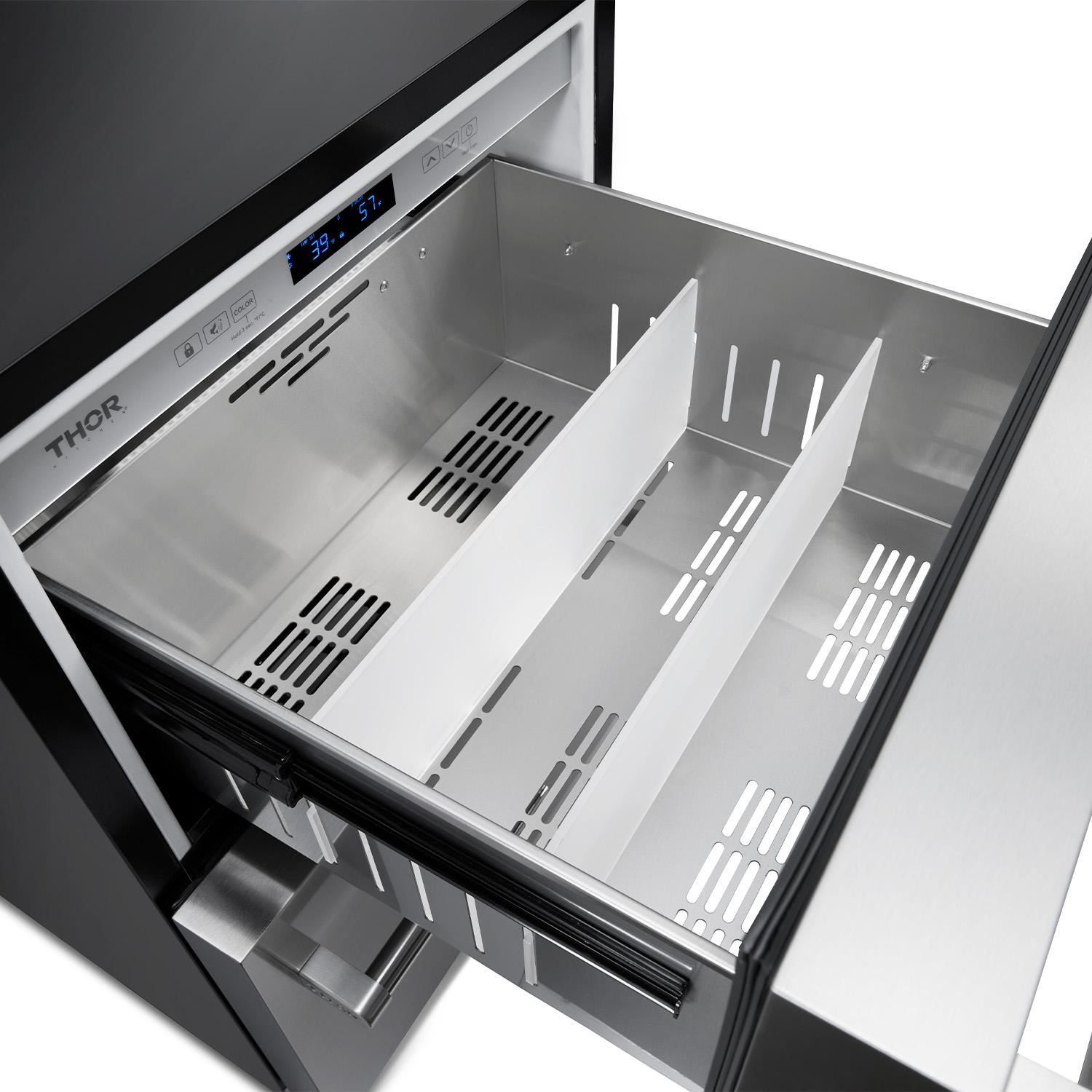 Thor Kitchen 24 Inch Indoor Outdoor Refrigerator Drawer In Stainless Steel