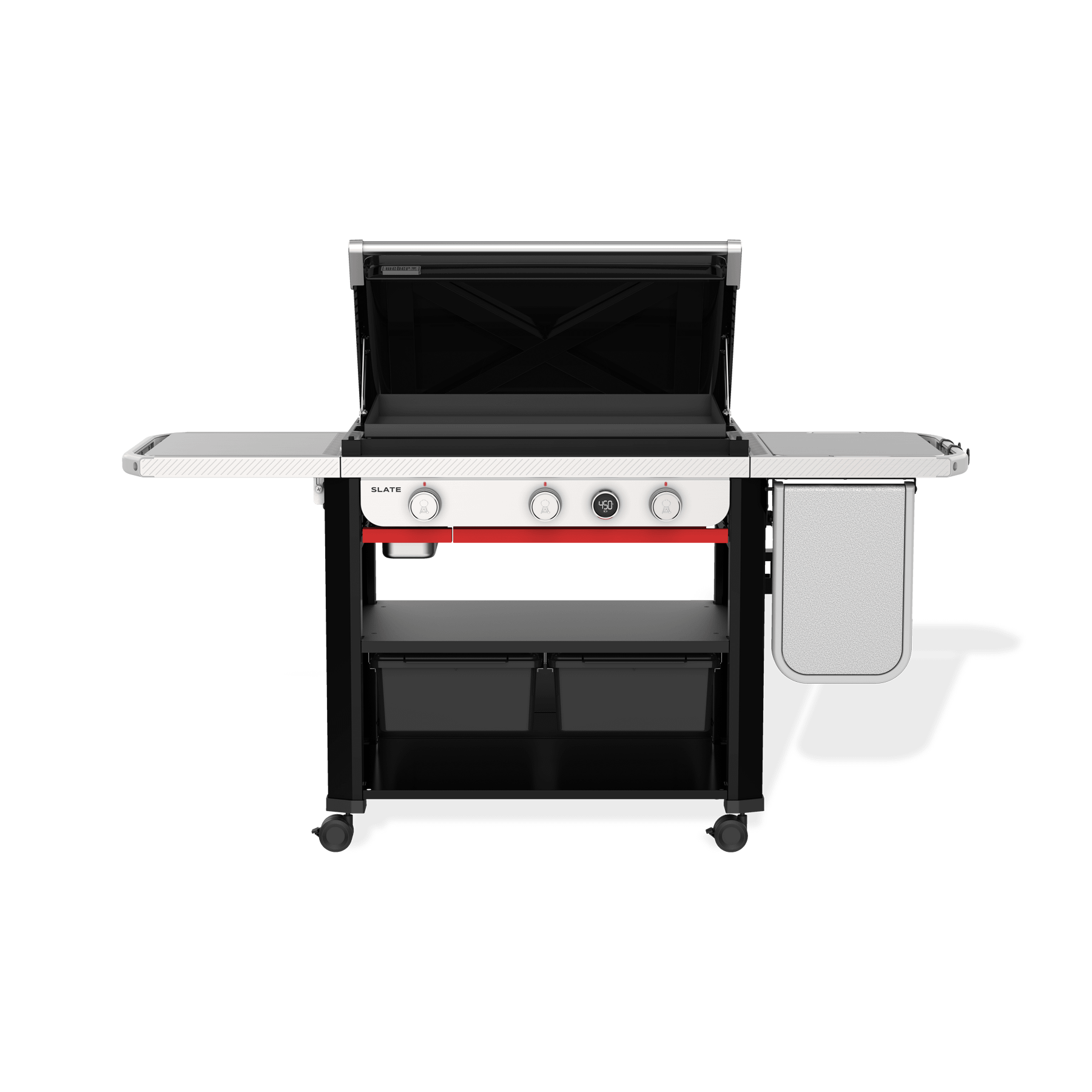Weber 1500013 Slate® 30" Rust-Resistant Griddle with Extendable Side Table (Liquid Propane) - Black