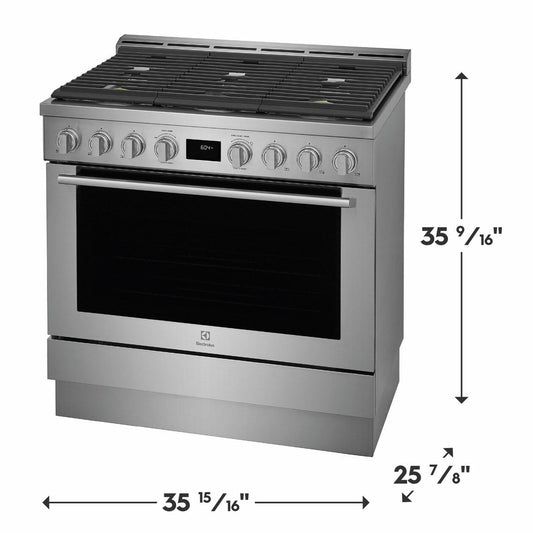 Electrolux ECFG3668AS 36" Front Control Freestanding Gas Range