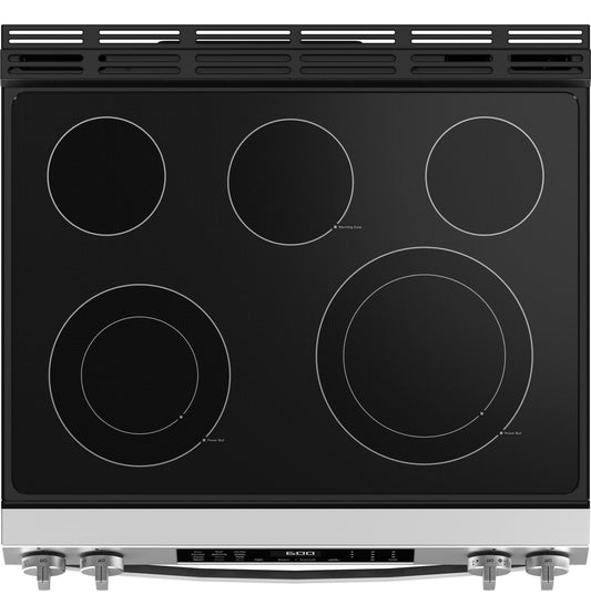GRS600AVFS GE® ENERGY STAR® 30" Slide-In Electric Convection Range with No Preheat Air Fry and EasyWash™ Oven Tray