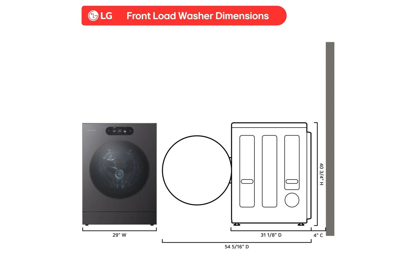 WM9901HBA LG SIGNATURE 5.8 cu. ft. Mega Capacity Smart Front Load Washer with Built-In Intelligence, TurboWash® 360(degree), ezDispense® and Touch LCD Control