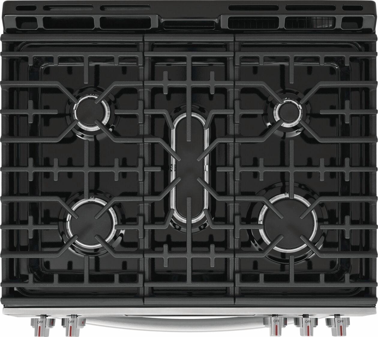 Frigidaire GCFG3070BF 30" Front Control Gas Range with Stone-Baked Pizza