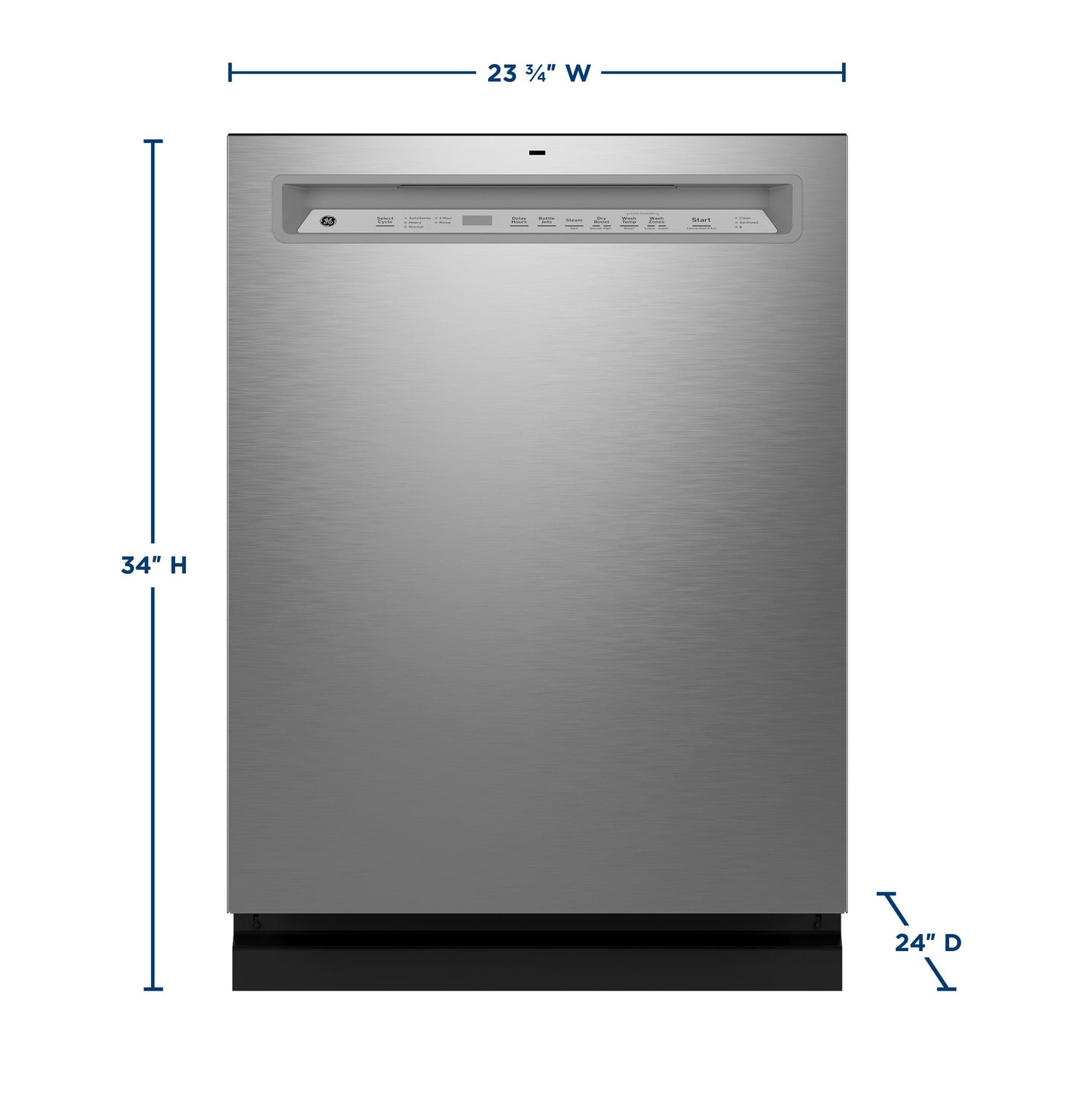 GDF650SYVFS GE® ENERGY STAR® Front Control with Stainless Steel Interior Dishwasher with Sanitize Cycle