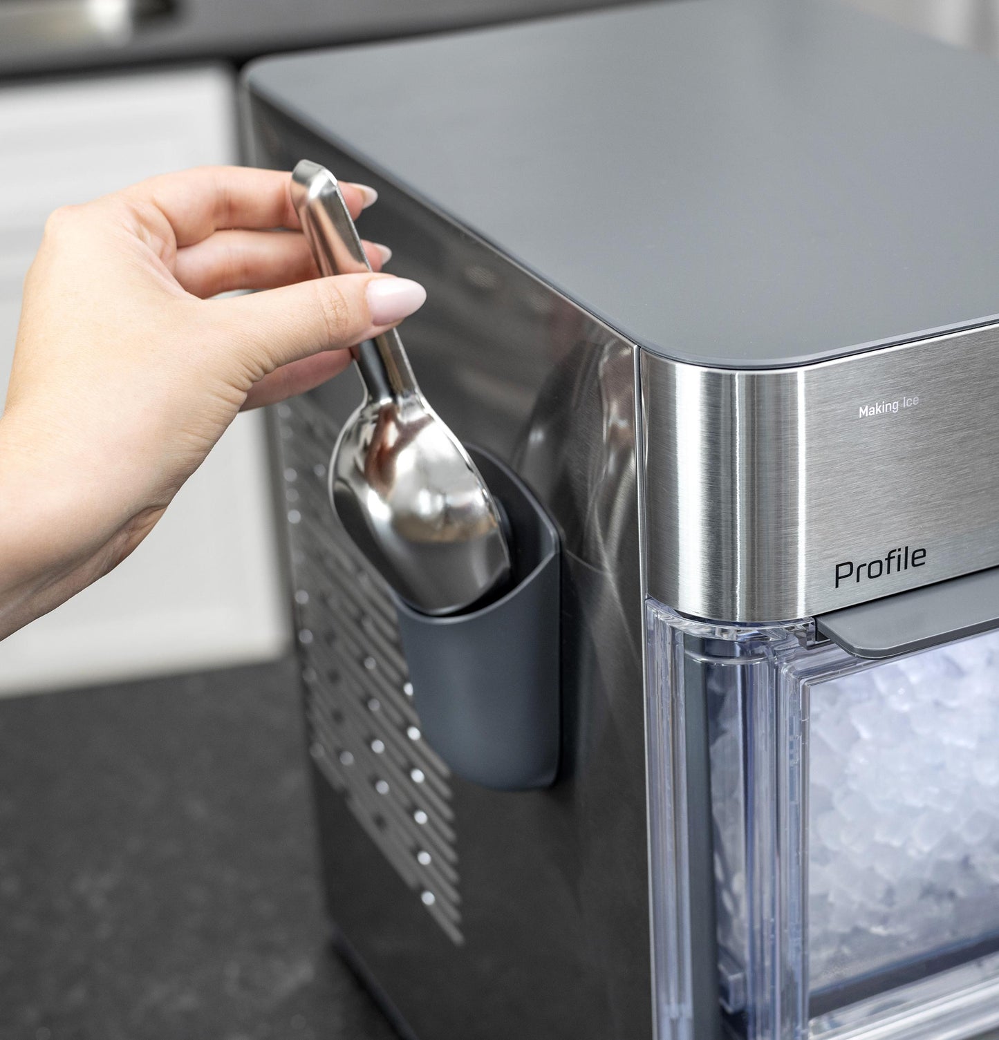 XPIO13SWSS GE Profile™ Opal™ 2.0 Ultra Nugget Ice Maker with Side Tank and Scale Inhibiting Filter