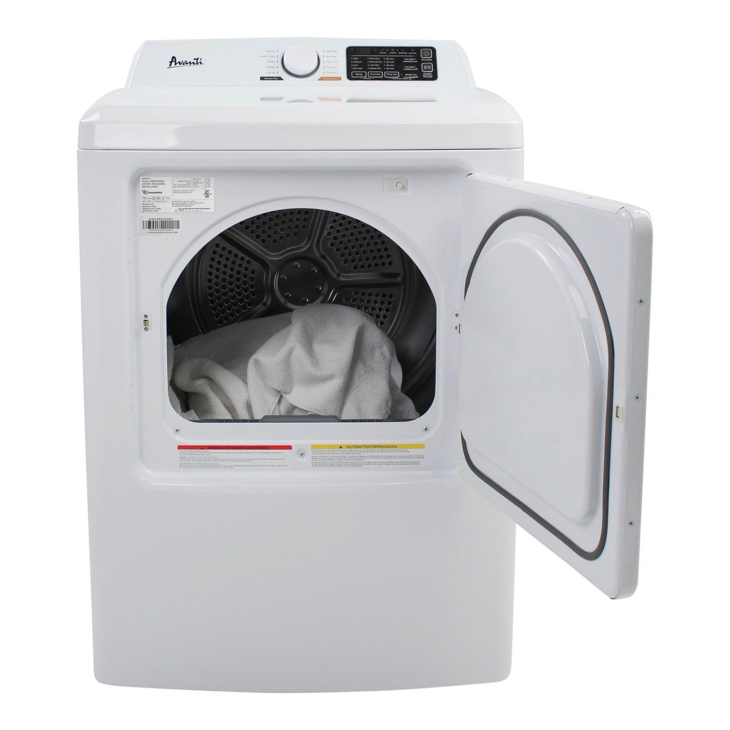 SGD70D0WG Avanti Front Load Gas Vented Clothes Dryer, 7.0 cu. ft. Capacity - White / 7.0 cu. ft.
