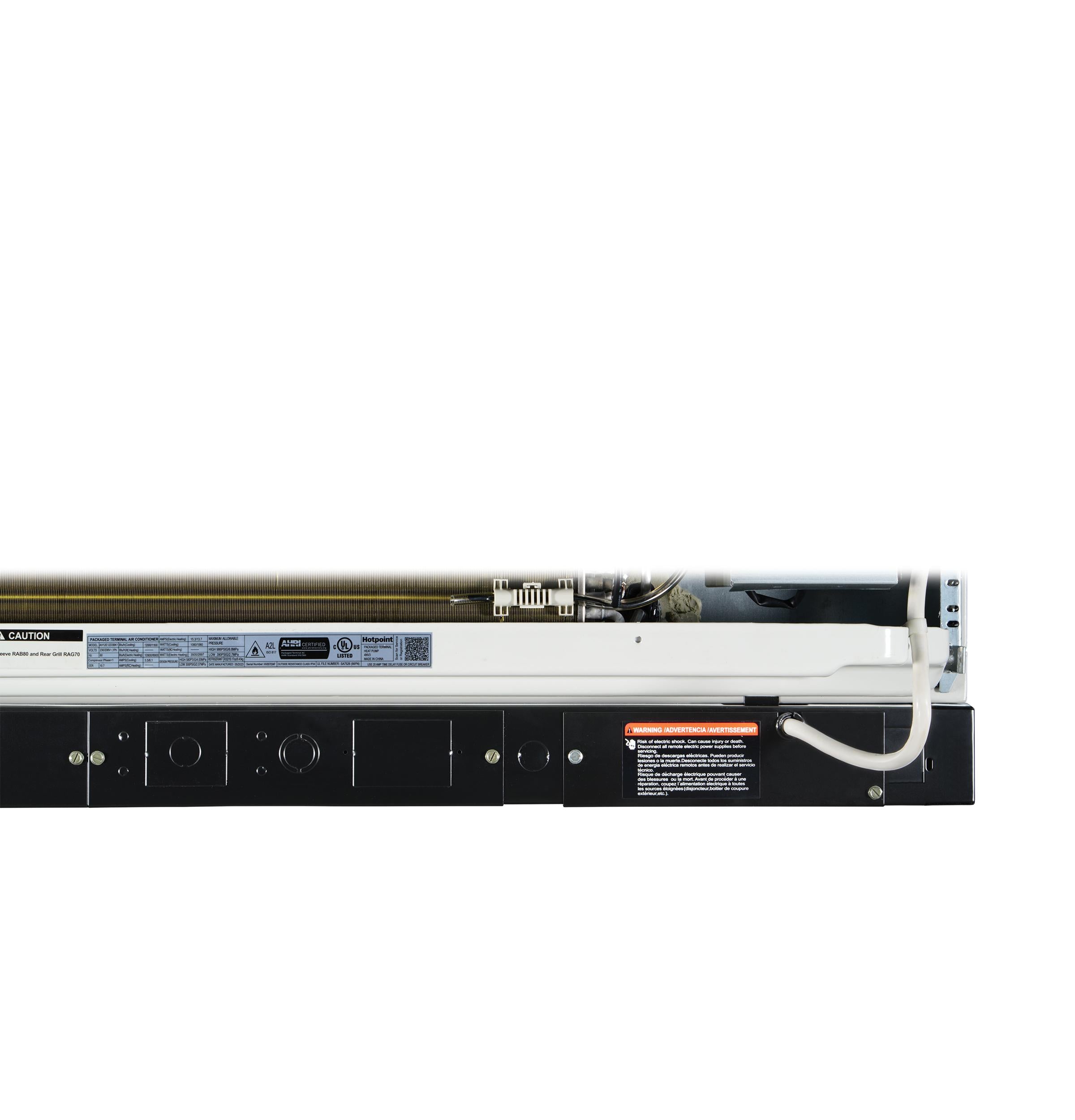 AH12E12D5B Hotpoint® PTAC with Electric Heat 12,000 BTU, 230/208V, 30amp