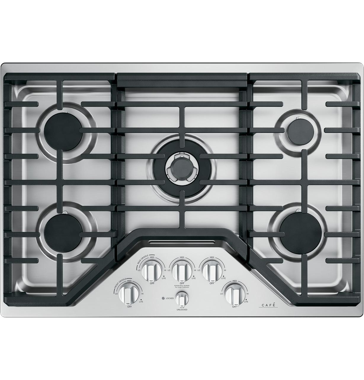 Cafe Caf(eback)™ 5 Gas Cooktop Knobs - Brushed Stainless