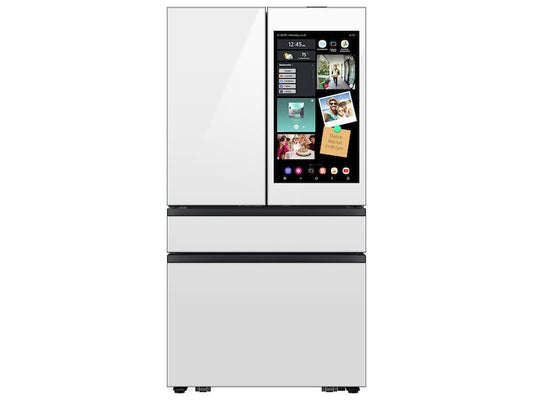 Samsung RF90F23AEW Bespoke 23 cu. ft. Counter Depth 4-Door French Door Refrigerator with AI Family Hub™+ AI Vision Inside™ in White Glass