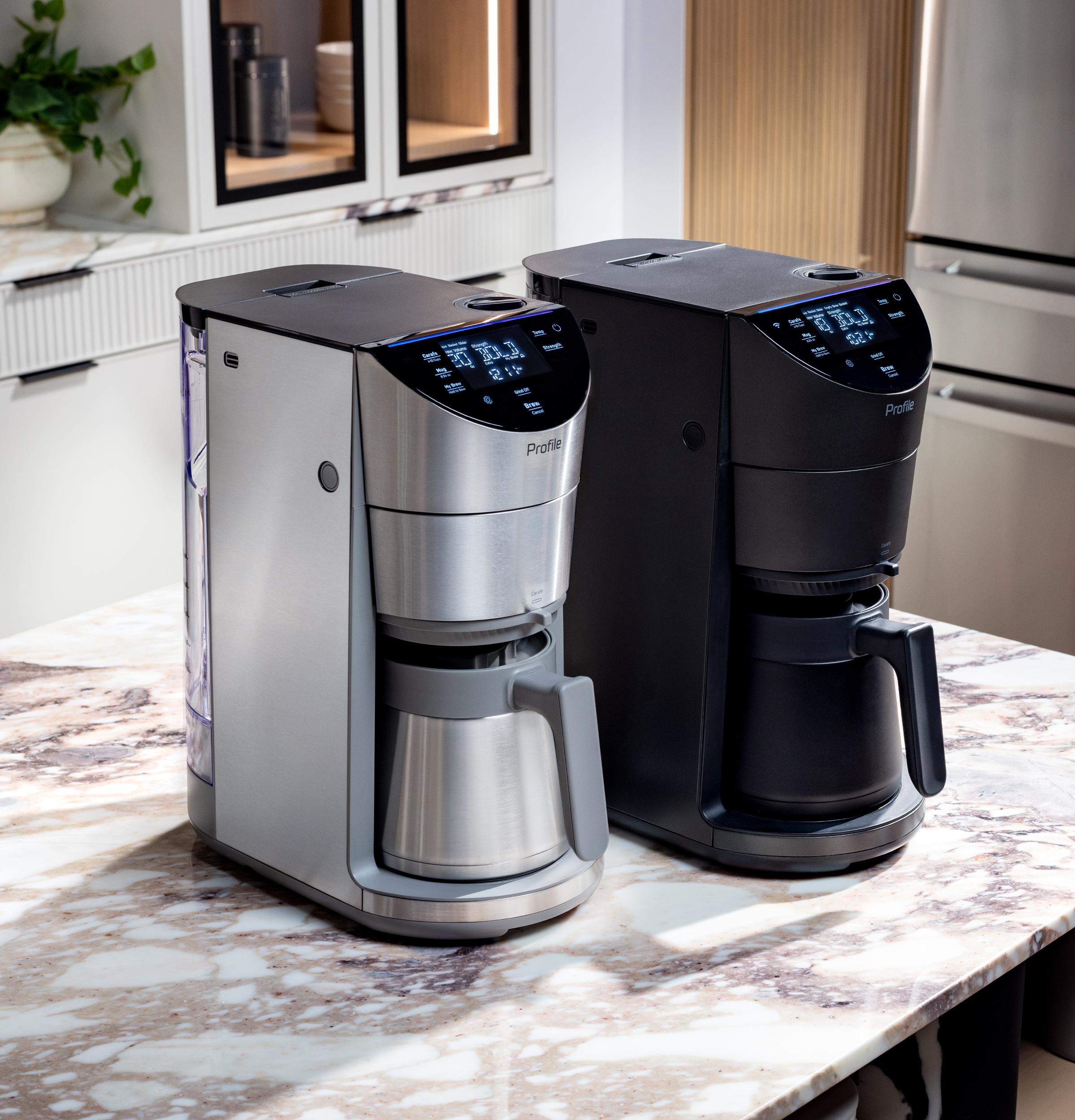 P7CGAAS6TBB GE Profile™ Smart Grind and Brew Coffee Maker with Podless Single Serve