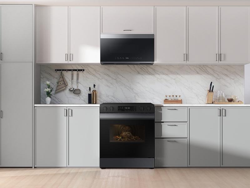 Samsung NSE6DG8100MT Bespoke 6.3 cu. ft. Smart Slide-In Electric Range with Precision Knobs in Matte Black Steel