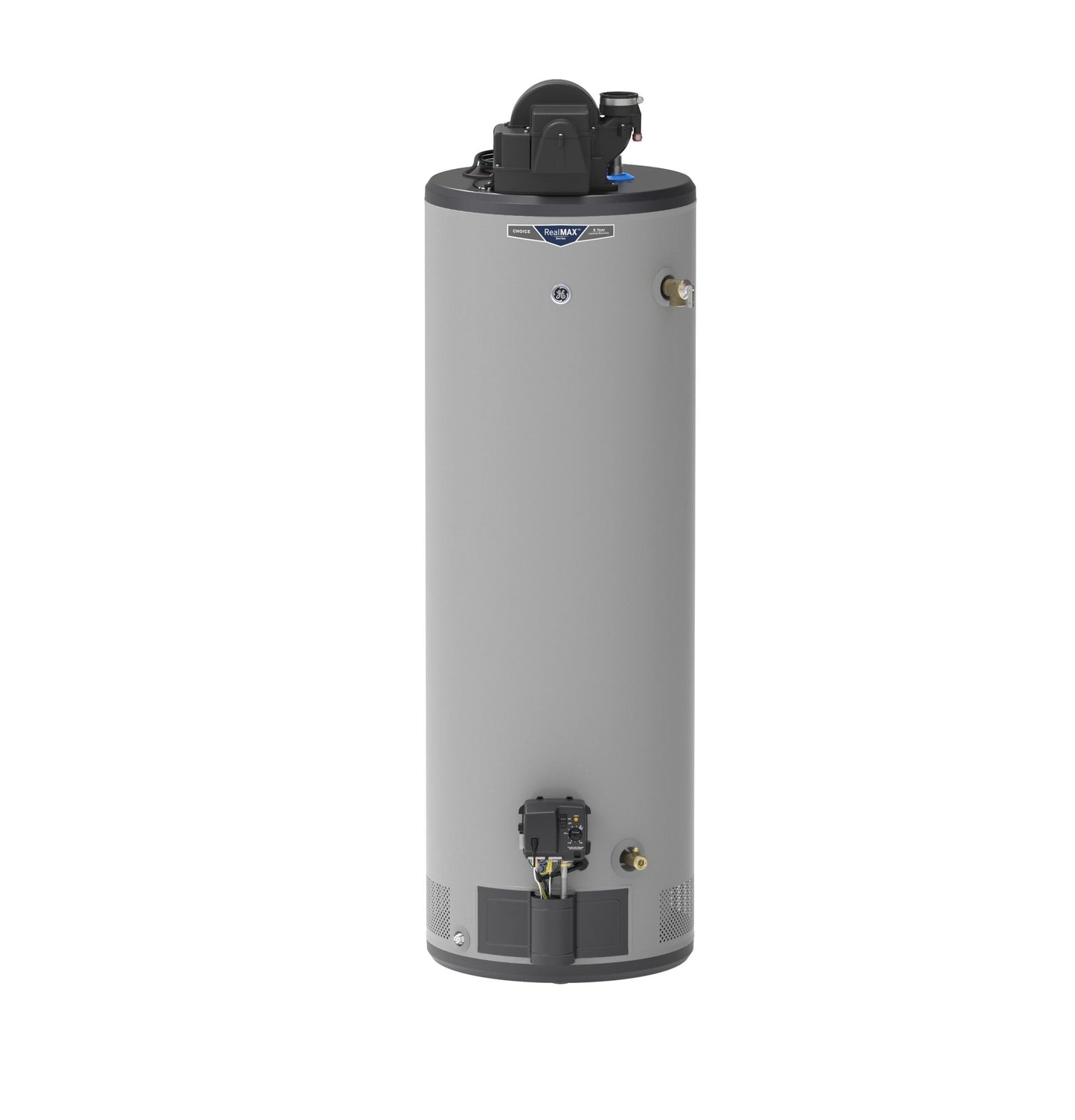 GG40T08AYV GE RealMAX Choice 40-Gallon Tall Natural Gas Power Vent Low-NOx Water Heater