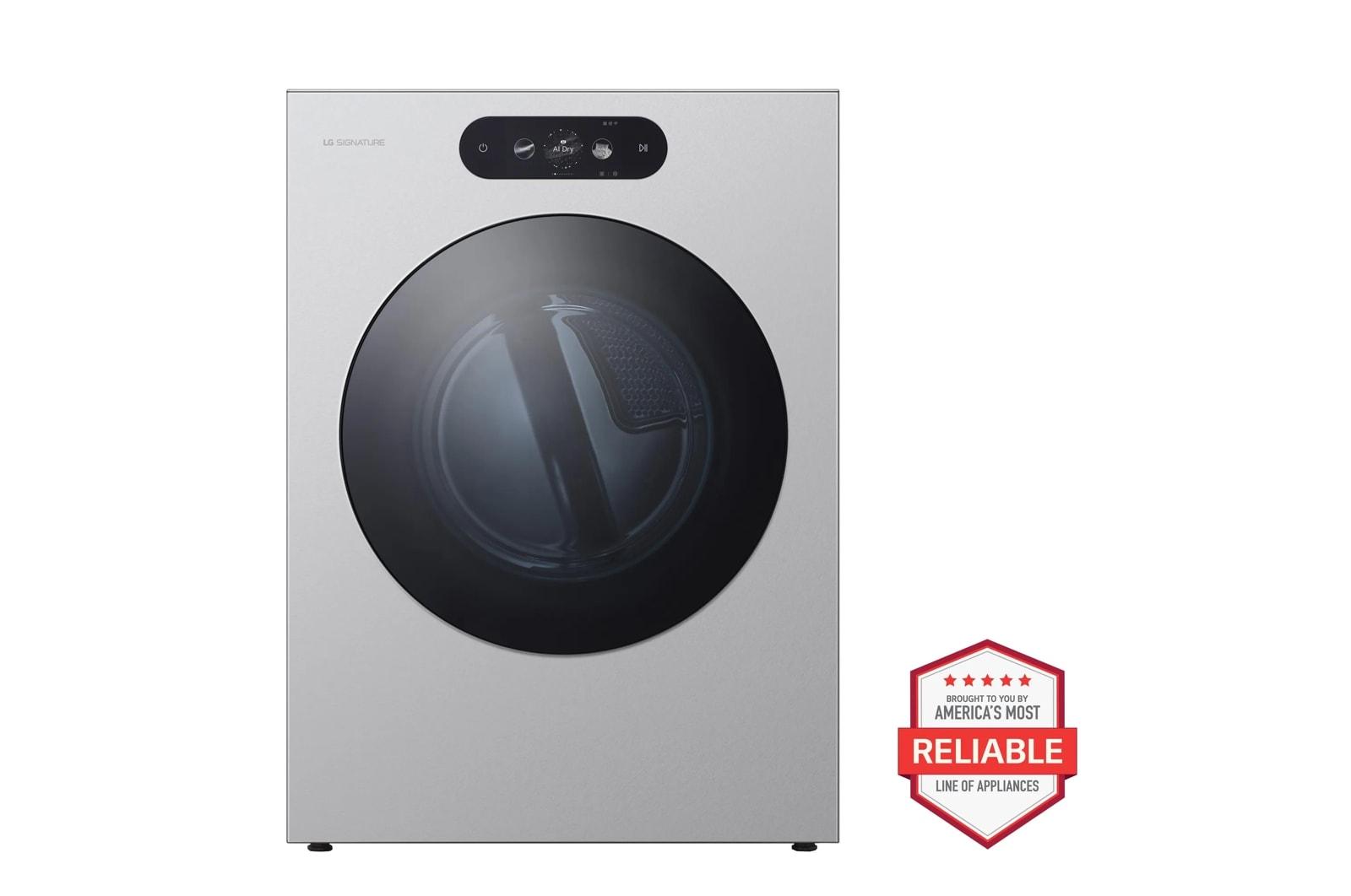 DLGX9901S LG SIGNATURE 9.0 cu. ft. Mega Capacity Smart Front Load Gas Dryer with Built-In Intelligence, TurboSteam® and Touch LCD Control
