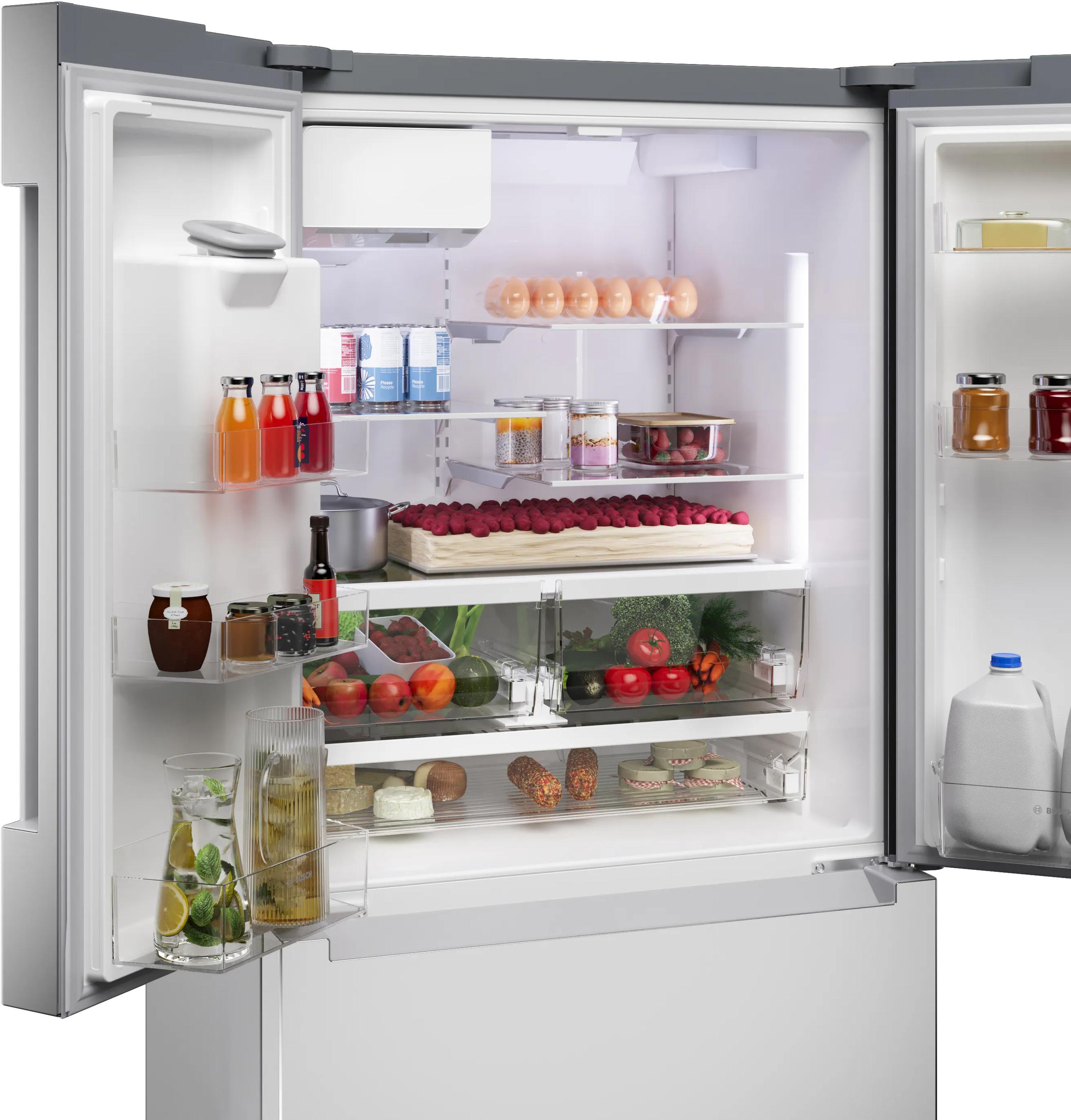 Bosch B36CD10ENS 100 Series French Door Bottom Mount Refrigerator 36" Stainless steel (with anti-fingerprint), Total No Frost