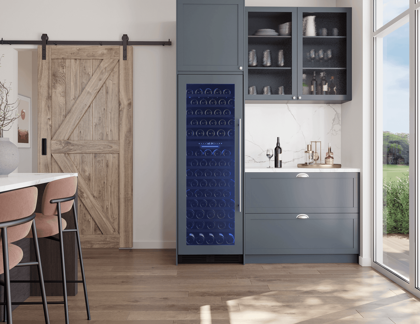 Zephyr PRW24F02CPG Presrv Wine Cooler, 24in Full Size, Panel Ready+Glass, Reversible Door, 2 Zone