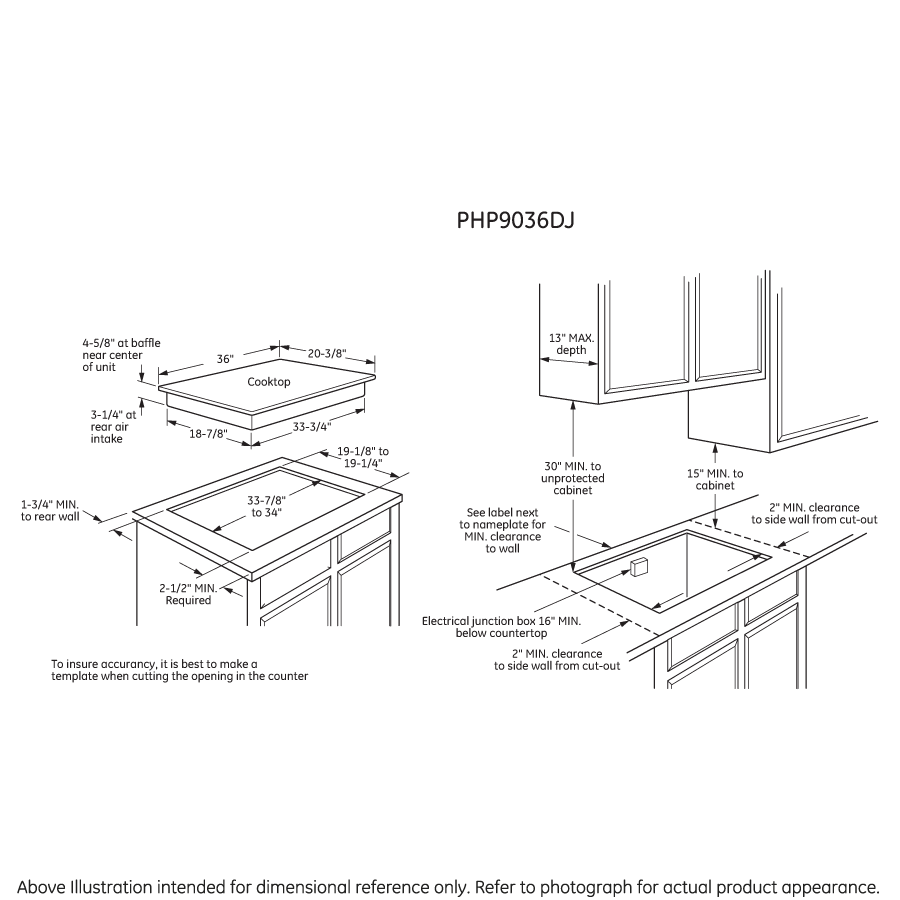 GE Profile™ 36" Built-In Touch Control Induction Cooktop