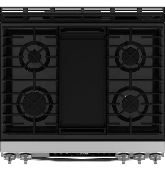 GGS500PVSS GE® 30" Slide-In Front-Control Gas Range with Crisp Mode