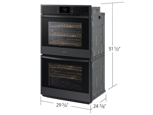 Samsung NV51CG600DMTAA 30" Double Wall Oven with Steam Cook in Matte Black Steel