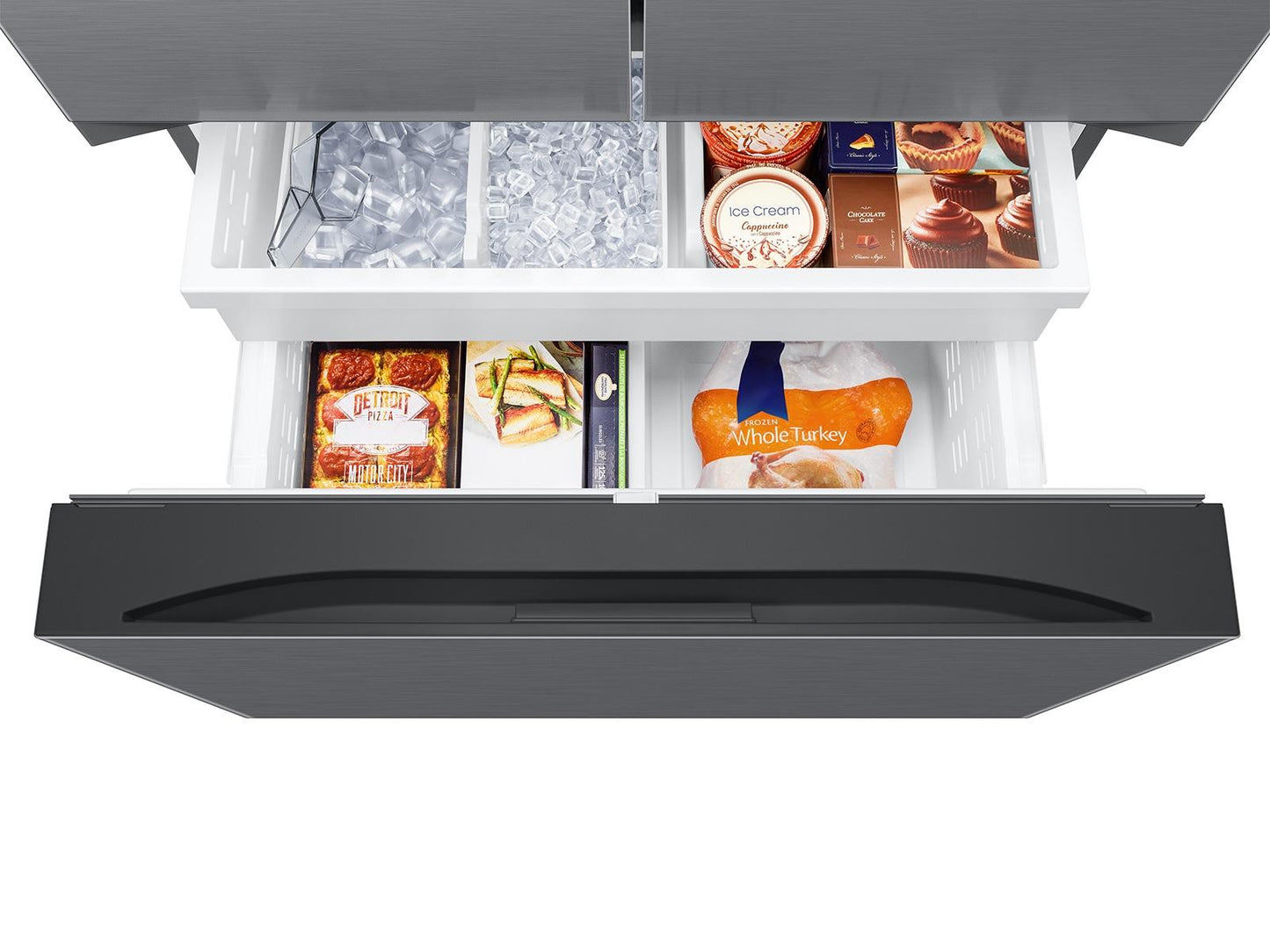 Samsung RF27CG5010S9 Bespoke AI 3-Door French Door Mega Capacity Dual Ice Maker & Stainless Look 27 cu.ft.
