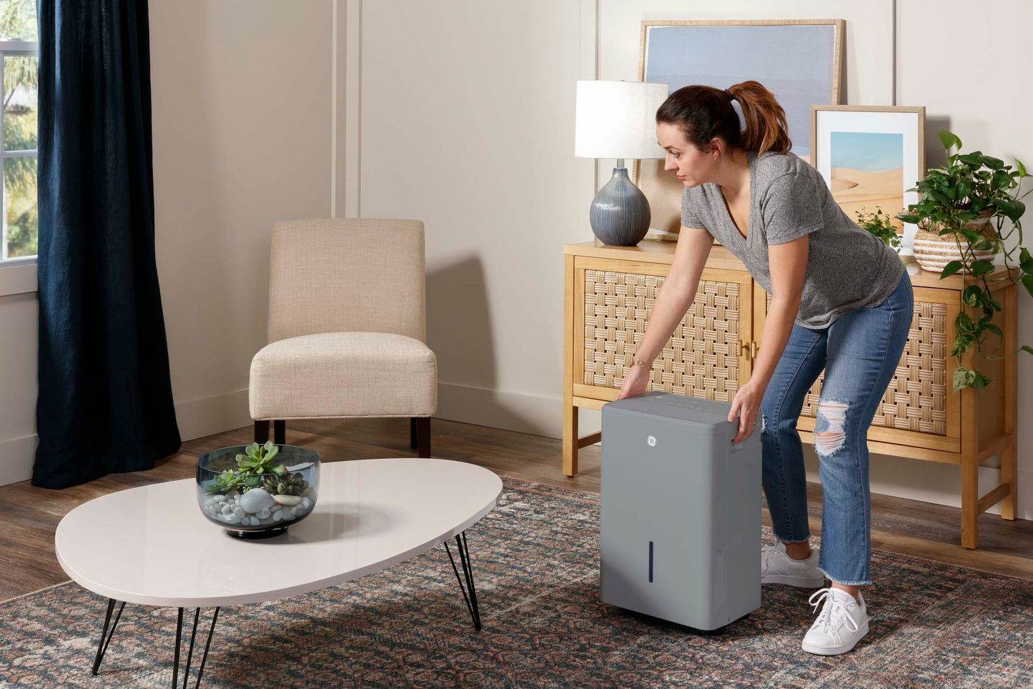 AWYR50LC GE® ENERGY STAR® 50 Pint Smart Portable Dehumidifier with Smart Dry for Wet Spaces