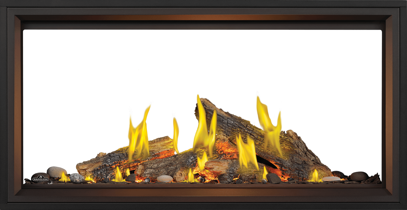 Napoleon Bbq TLV50LN2 Tall Linear Vector 50 See Through with Luminous Logs with Luminous Logs