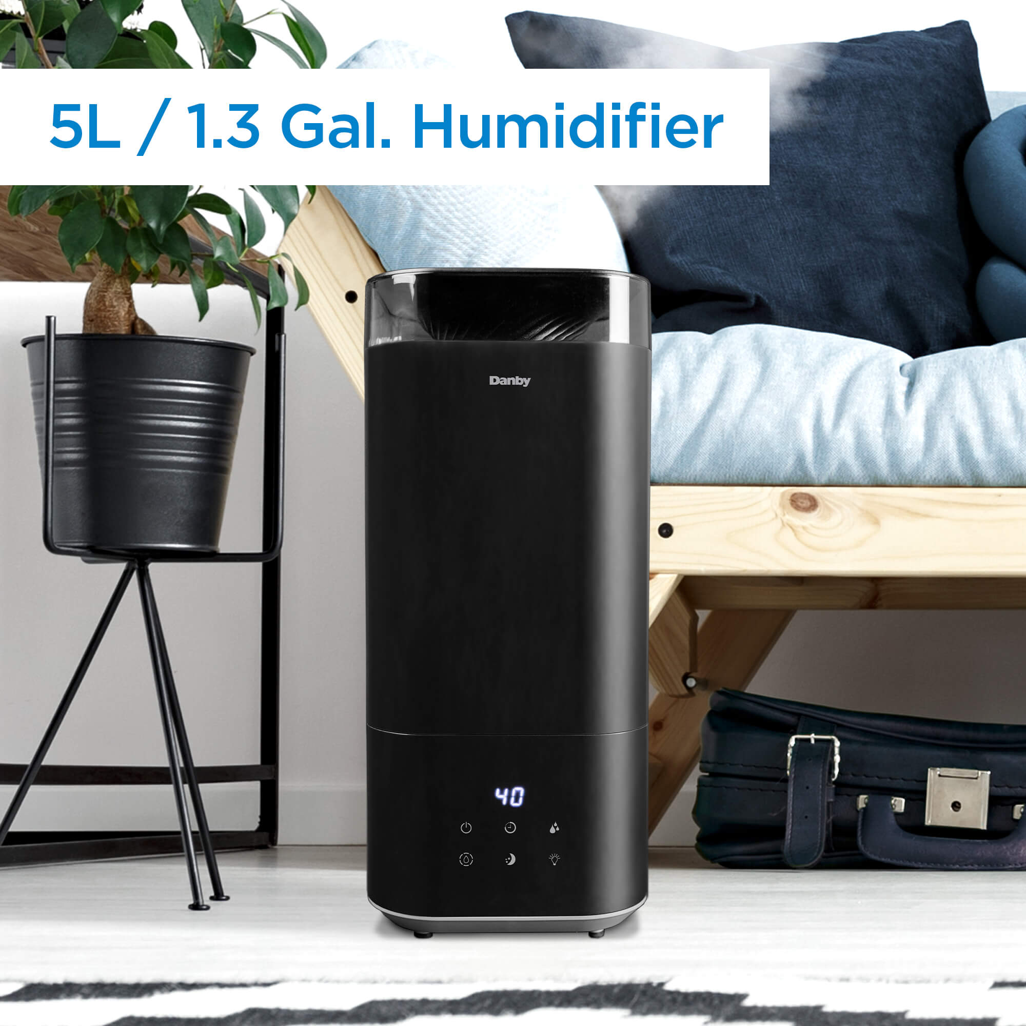DBHR13211BDD1 Danby 5L Ultrasonic Top Fill Humidifier in Black