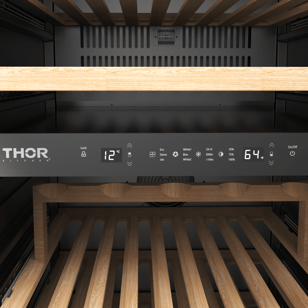 TWC2470D Thor Kitchen 24-inch Freestanding Dual Zone Wine Cellar - Model Twc2470d