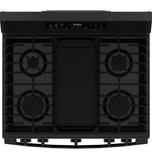 GGF600AVBB GE® 30" Free-Standing Gas Convection Range with No Preheat Air Fry and EasyWash™ Oven Tray
