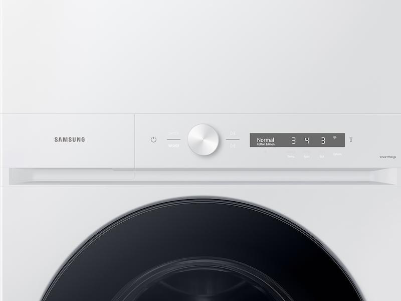 Samsung WH46DBH100GW Bespoke 4.6 cu. ft. AI Laundry Hub™ Large Capacity Single Unit Washer with Steam Wash and 7.6 cu. ft. Gas Dryer in White