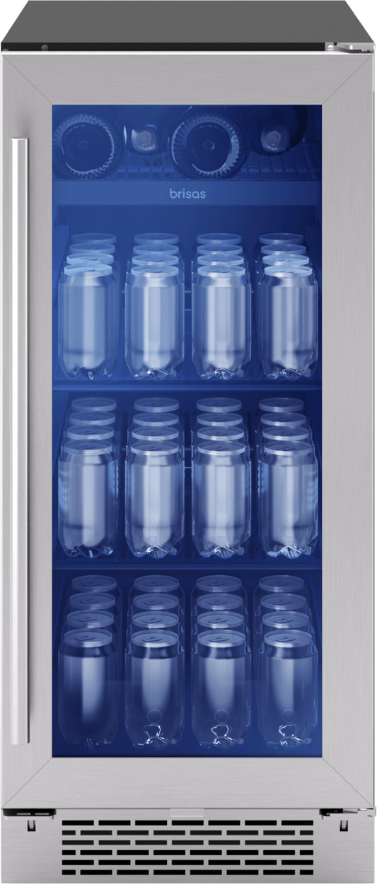 Zephyr BBV15C01AG Brisas Bev Cooler, 15in UC, SS+Gls, Rvs, 1Z