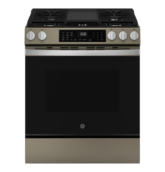 GGS600AVES GE® 30" Slide-In Front-Control Convection Gas Range with No Preheat Air Fry and EasyWash™ Oven Tray