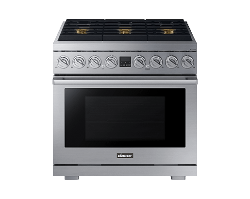 Dacor DOP36T86DLS Transitional 36" Dual-Fuel Range, Silver Stainless Steel, Natural Gas/Liquid Propane