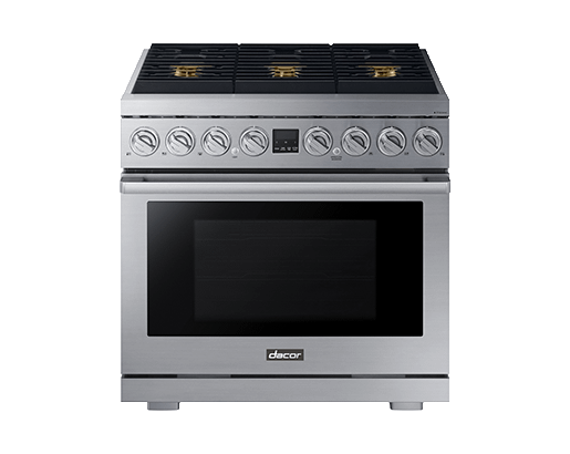 Dacor Transitional 36" Dual-Fuel Range, Silver Stainless Steel, Natural Gas/Liquid Propane