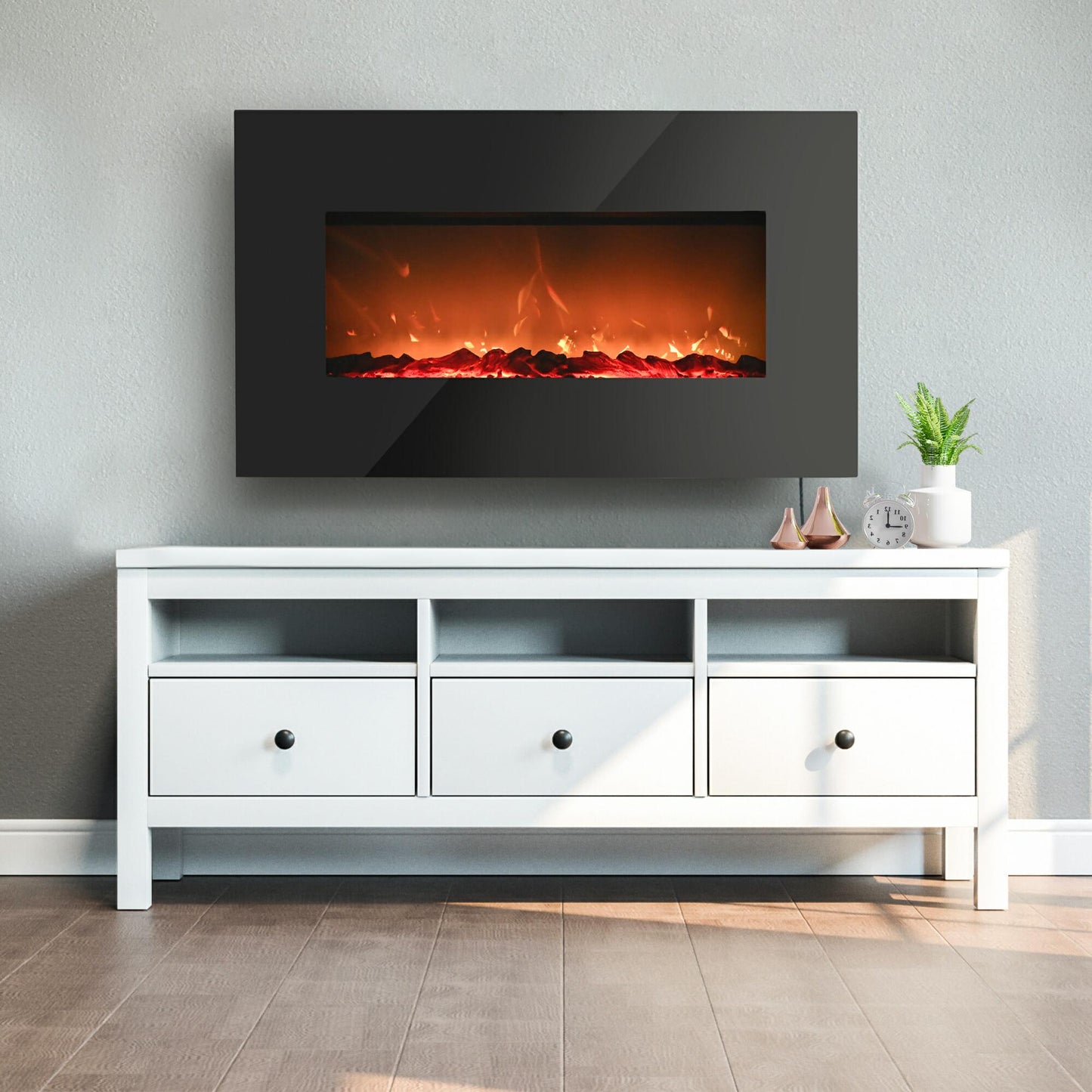 DDEF03813BD13 Danby Designer 38" Wall Mount Electric Fireplace in Black
