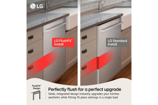 Lg LDNTM545S Smart FlushFit™ Top Control Dishwasher with 1-Hour Wash & Dry, QuadWash® Pro, and Dynamic Heat Dry™ w/AutoVent Dry™