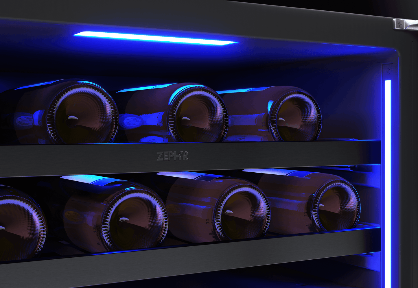 Zephyr PRW24C02CBSG Presrv Wine Cooler, 24in UC, Blk SS+Gls,Rvs Dr, 2Z
