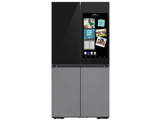 Samsung Bespoke 4-Door Flex™ Refrigerator (29 cu. ft.) with Family Hub™  in Charcoal Glass Top and Stainless Steel Bottom Panels