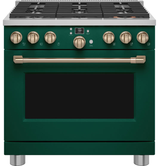 Cafe C2Y366P5TG2 Caf(eback)™ 36" Smart Dual-Fuel Commercial-Style Range with 6 Burners (Natural Gas)